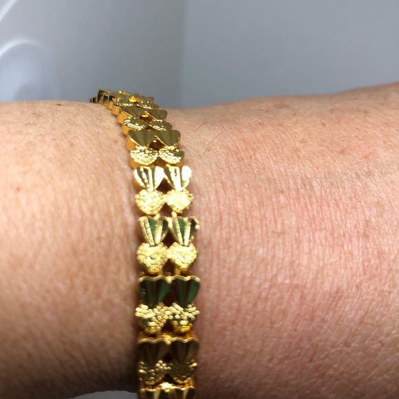 925/24k Heart Link Bracelet - Picture 7 of 7